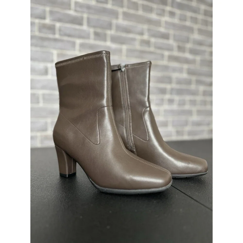 Aerosoles Women's Cinnamon Heeled Tailored Booties Brown Size 8.5M - Picture 3 of 11